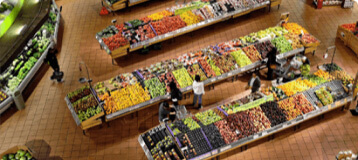 Supermarket fruit and vegetables